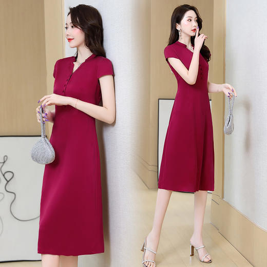 上海旗袍厂ASE-2273复古真丝连衣裙 商品图3