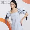 AtelierMissLu—云灰蓝造型袖衬衫裙/0000614 商品缩略图0