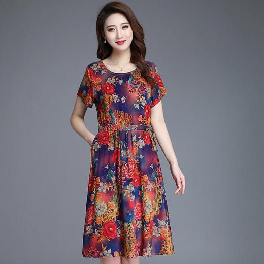 MQ-JYZ01夏装新款宽松过膝中长款棉绸连衣裙YY 商品图3