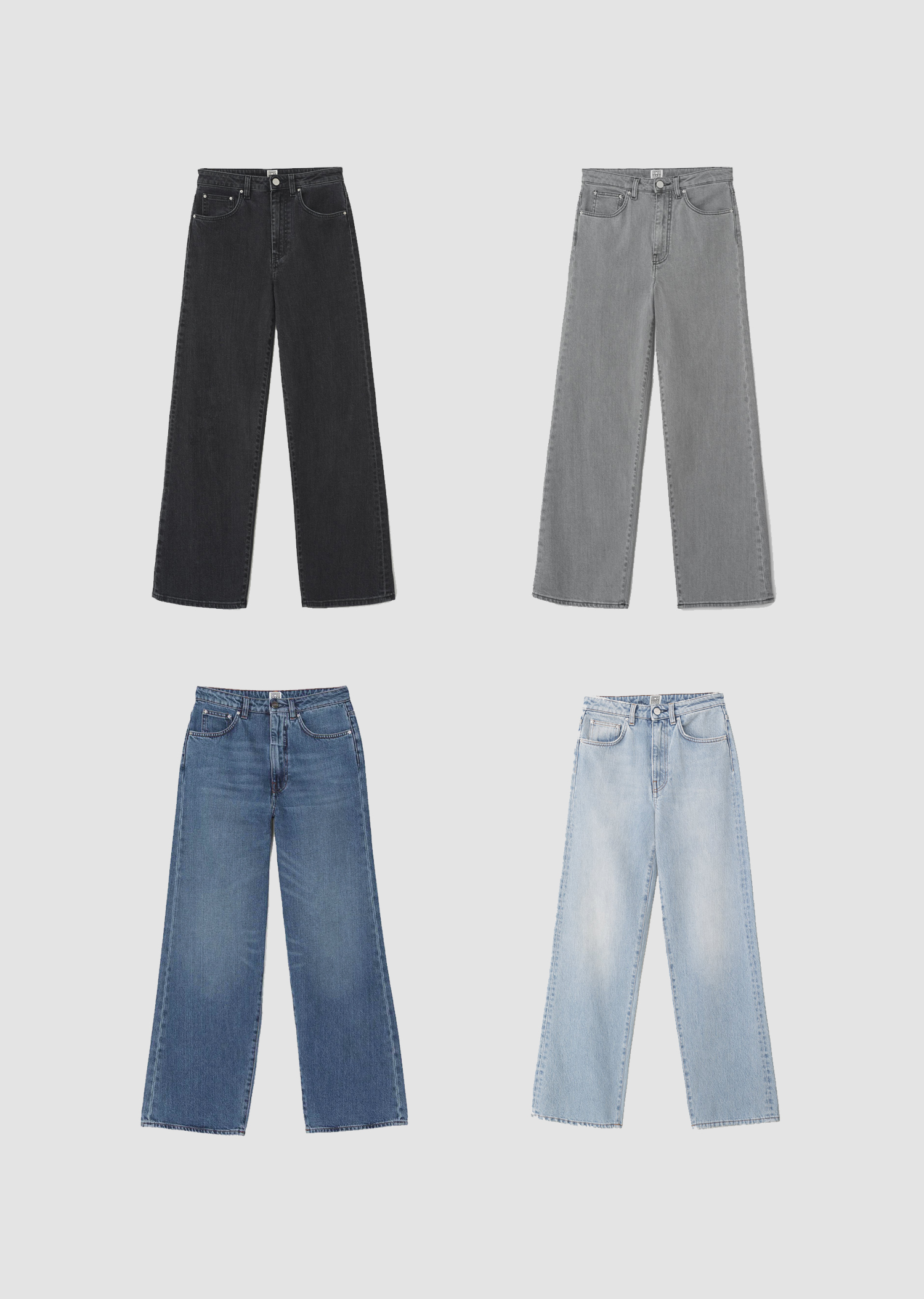 TOTEME 浅蓝色/水洗灰/浅灰色/水洗蓝FLAIR高腰阔腿牛仔裤