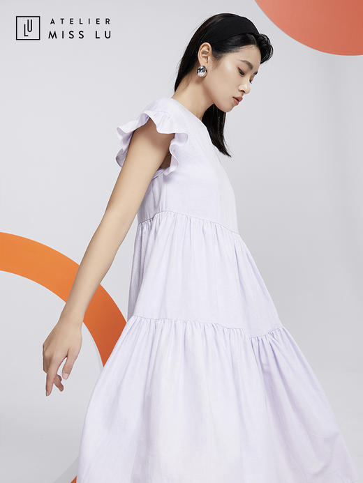 AtelierMissLu—浅熏紫荷花袖蛋糕裙/0000615 商品图2