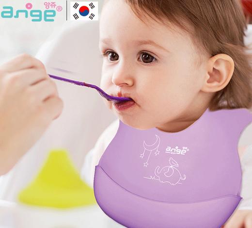 进口婴儿硅胶围兜立体防水吃饭兜婴幼儿童宝宝喂食围嘴口水巾大号 商品图0