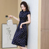 ASE-气质优雅真丝印花修身连衣裙 商品缩略图3
