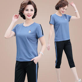 MQ-1717-2039夏装新款洋气减龄短袖上衣休闲运动服两件套YY