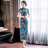 WXG-19-299复古文艺修身长款真丝旗袍 商品缩略图0