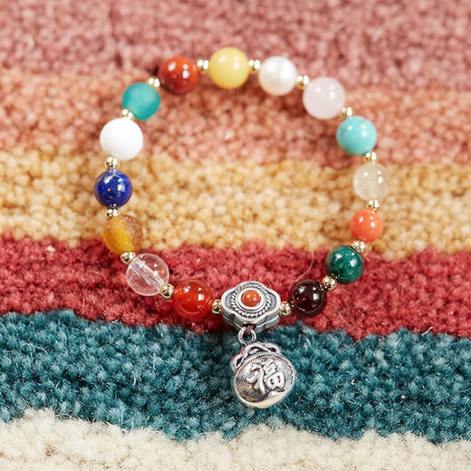 婴幼儿多宝手串‧银福袋手串 925足银钱袋天然幸运宝石 醍醐原创 男女 商品图1