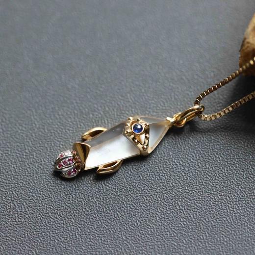 玻璃种翡翠宇宙飞船18k黄金钻石蓝宝石镶嵌 商品图1