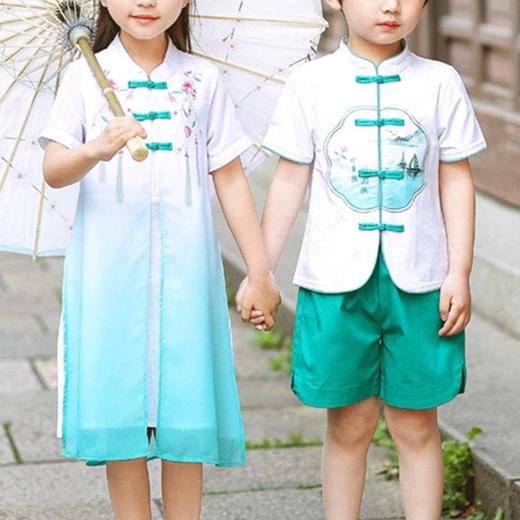 裁缝学苑 TG55儿童汉服女童旗袍男童唐装姐弟装服装纸样切割图纸 商品图1