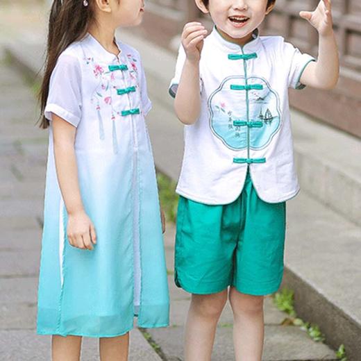 裁缝学苑 TG55儿童汉服女童旗袍男童唐装姐弟装服装纸样切割图纸 商品图2