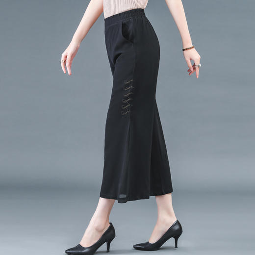 MQ-1714-218夏季薄款宽松显瘦雪纺九分阔腿裤YY 商品图1