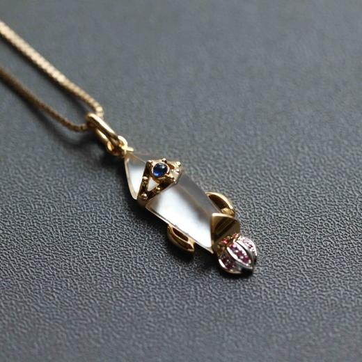 玻璃种翡翠宇宙飞船18k黄金钻石蓝宝石镶嵌 商品图0