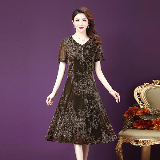 MQ-3650-545夏装新款大码洋气阔太太高档旗袍连衣裙YY 商品图2