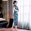 WXG-19-299复古文艺修身长款真丝旗袍 商品缩略图2