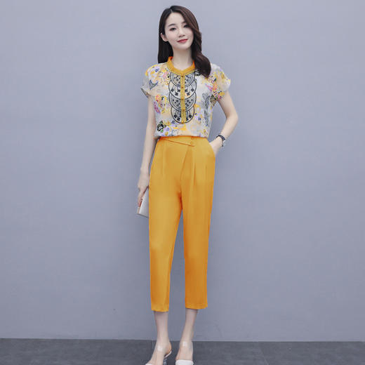 WZNH-SERQ2063韩版时尚气质阔腿裤两件套 商品图2