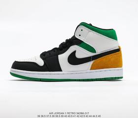 耐克NIKE Air Jordan 1 Mid BQ6931-101“Nylon”黄绿尼龙 AJ1休闲时尚百搭舒适板鞋