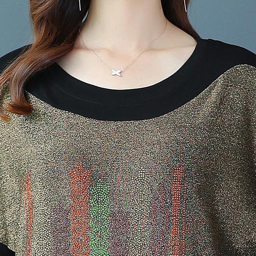 MQ-1227-2010夏季新款亮丝圆领蝙蝠袖薄款打底T恤上衣YY 商品图2