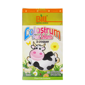 BILL儿童牛初乳咀嚼片90粒  （有效期至：2027年）