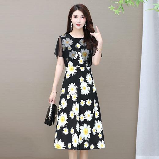 MQ-1224-2003夏季新款韩版宽松时尚V领碎花雪纺连衣裙YY 商品图2