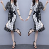 WZNH-QY20561（配腰带）夏季时尚拼接色方格连衣裙 商品缩略图2
