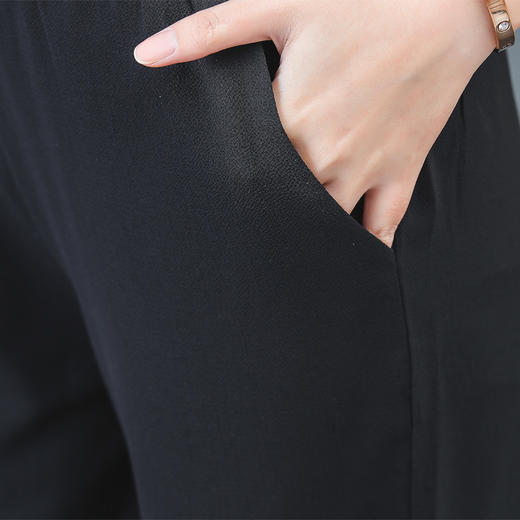 MQ-1714-218夏季薄款宽松显瘦雪纺九分阔腿裤YY 商品图3