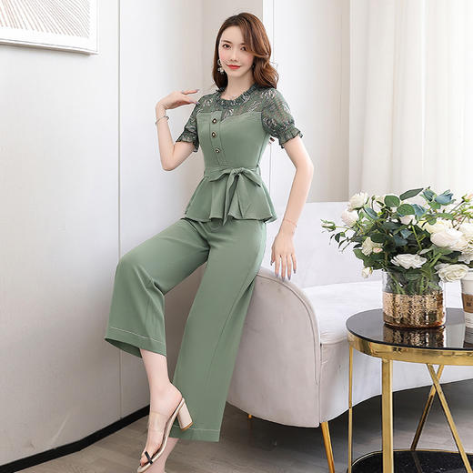 WZNH-XZYHC2027-1新款气质女神范阔腿裤洋气时尚两件套 商品图3