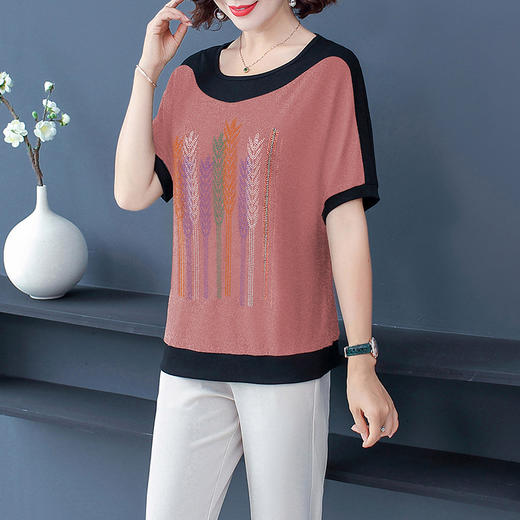 MQ-1227-2010夏季新款亮丝圆领蝙蝠袖薄款打底T恤上衣YY 商品图1