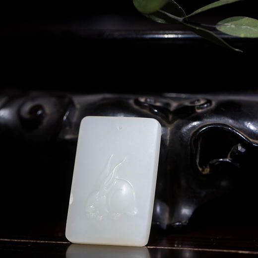 新疆和田玉籽料生肖兔玉牌 商品图2