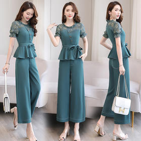 WZNH-XZYHC2027-1新款气质女神范阔腿裤洋气时尚两件套