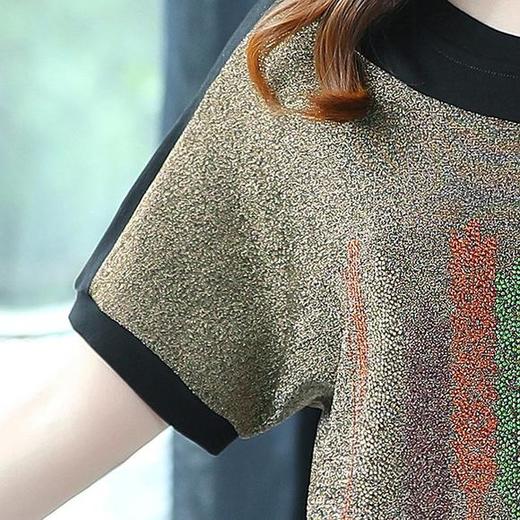 MQ1227-2010新款时尚气质亮丝圆领蝙蝠袖百搭薄款T恤 商品图3