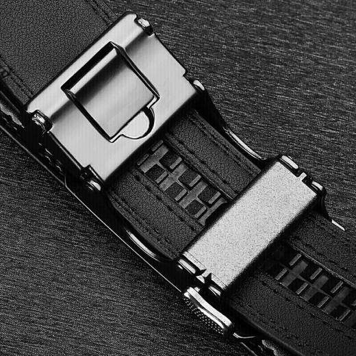 七匹狼男士皮带潮流百搭中青年牛皮自动扣腰带男休闲商务裤腰带M73821A807-01 黑色 商品图2