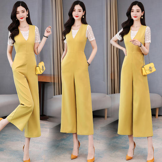 WZNH-HMQY2062新款百搭简约通勒时尚气质两件套连体裤 商品图1