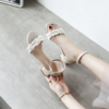 【服饰鞋包】夏季仙女风时尚百搭一字扣凉鞋3cm中跟粗跟女鞋 商品缩略图0