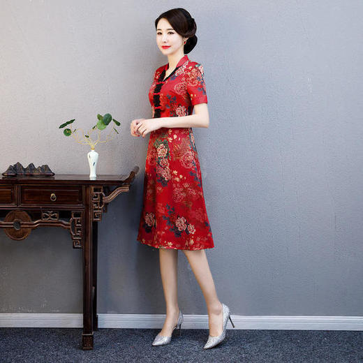 ZA花荣时尚气质印花旗袍 商品图1