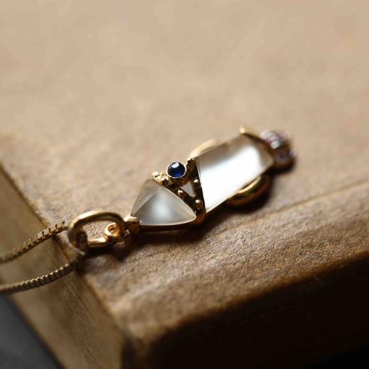 玻璃种翡翠宇宙飞船18k黄金钻石蓝宝石镶嵌 商品图5