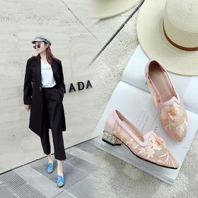 OLD-JZ18-16新款民族风绣花网纱凉鞋