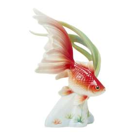 【6F】法蓝瓷悠然自在 金鱼摆设