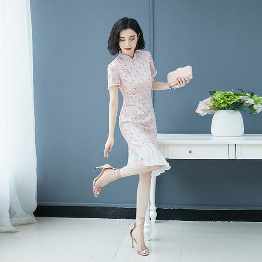 MX-60093日常休闲改良鱼尾旗袍裙连衣裙 商品图2