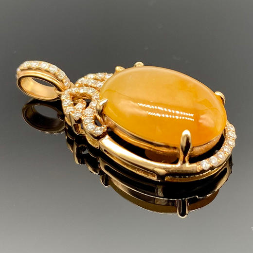 派瑞翡翠 18k金翡翠吊坠 糯种 翡色 商品图2