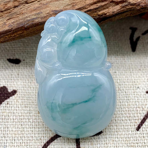 派瑞翡翠 翡翠葫芦 糯种 飘蓝花 商品图0
