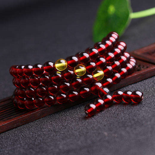 jfb新款108颗蜜血琥珀佛珠手链男女款tzf