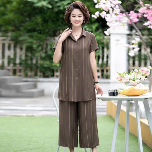 MQ-MEZ8898夏装新款棉麻大码上衣阔腿裤两件套YY 商品图1