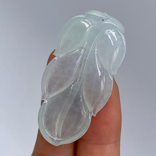 派瑞翡翠 翡翠树叶 糯冰种 白色 商品图1