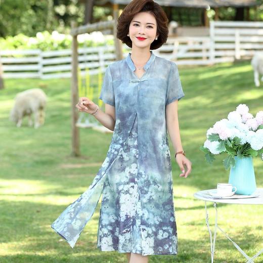 MQ-BY2500夏装新款洋气雪纺短袖连衣裙YY 商品图0