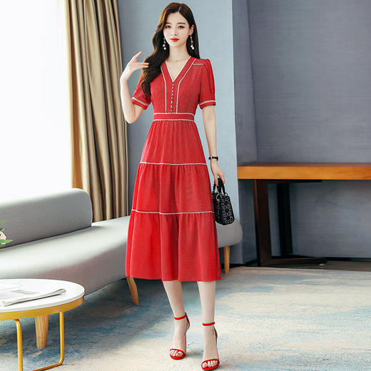 WZNH-BBL9971新款韩版优雅气质洋气淑女范连衣裙 商品图2