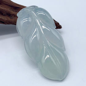 派瑞翡翠 翡翠树叶 糯冰种 白色