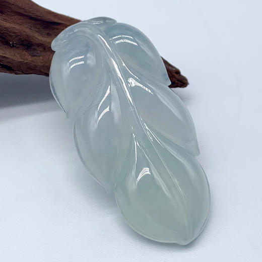 派瑞翡翠 翡翠树叶 糯冰种 白色 商品图0