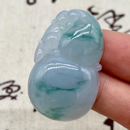 派瑞翡翠 翡翠葫芦 糯种 飘蓝花 商品图2