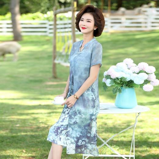 MQ-BY2500夏装新款洋气雪纺短袖连衣裙YY 商品图3
