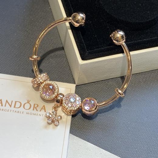 潘多拉玫瑰金开口手镯