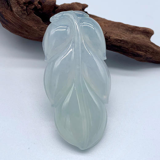 派瑞翡翠 翡翠树叶 糯冰种 白色 商品图3